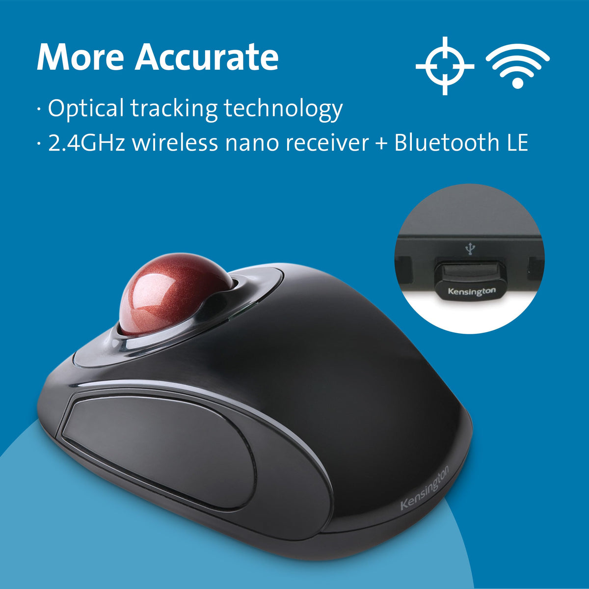Wireless Trackball Mouse with Touch Scroll Ring C344