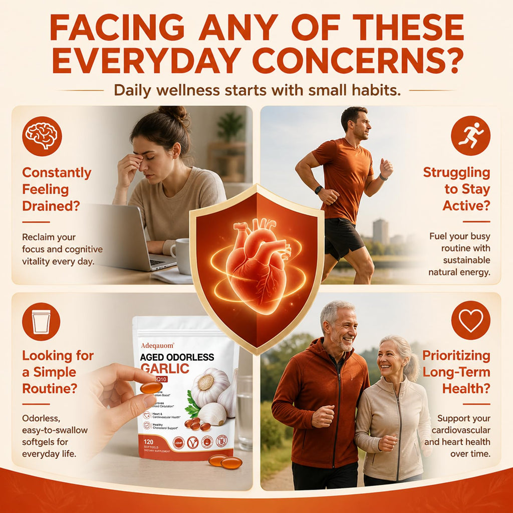 1200 mg Odorless Aged Garlic Extract Softgels with CoQ10 Ubiquinol & Vitamin K2, 120 Softgels M561