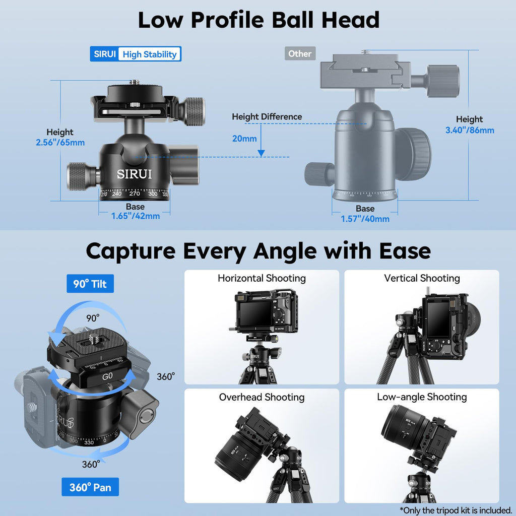 Carbon Fiber Mini Desktop Tripod with 360° Ball Head F4084