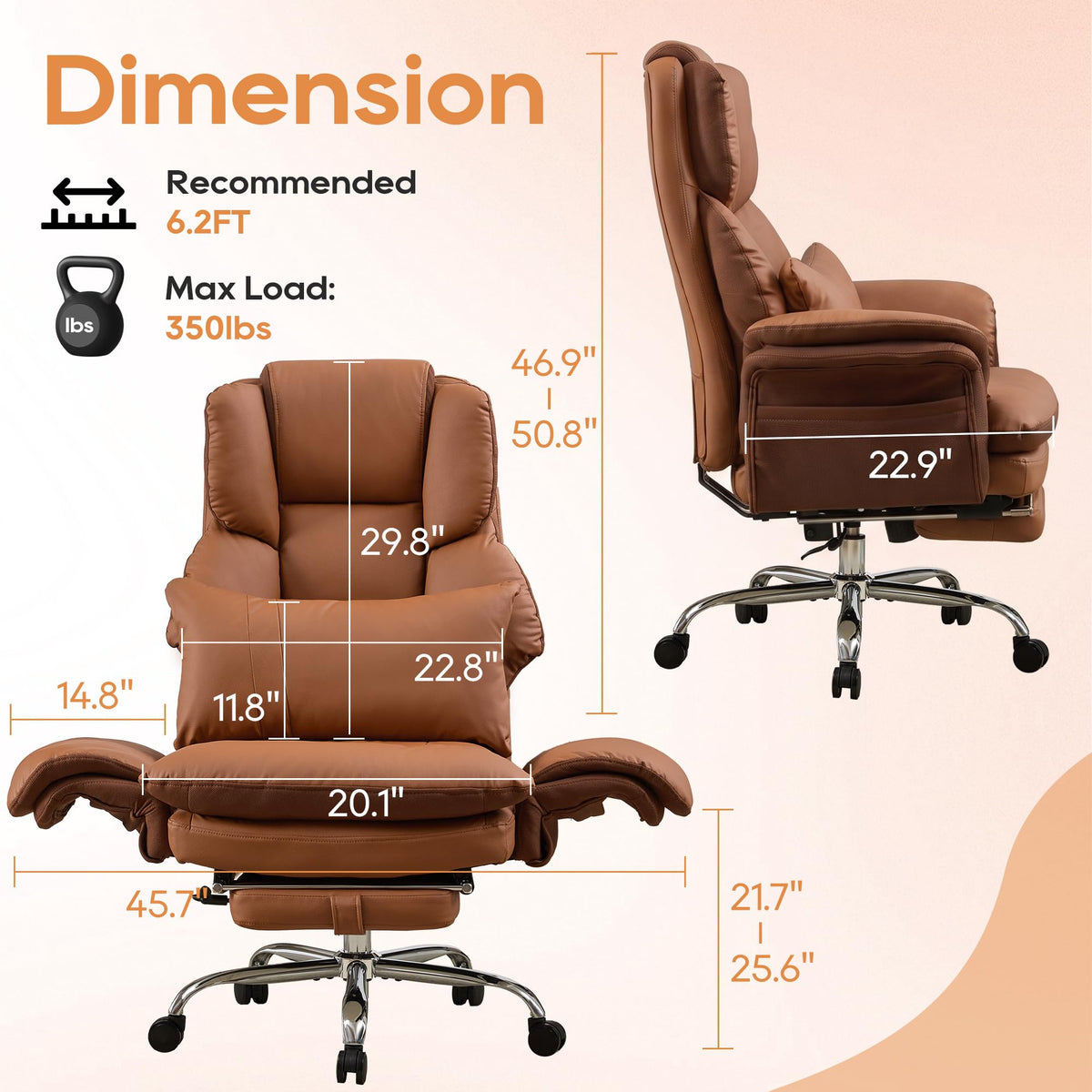 Big and Tall Office Chair with Flip Armrests J8471
