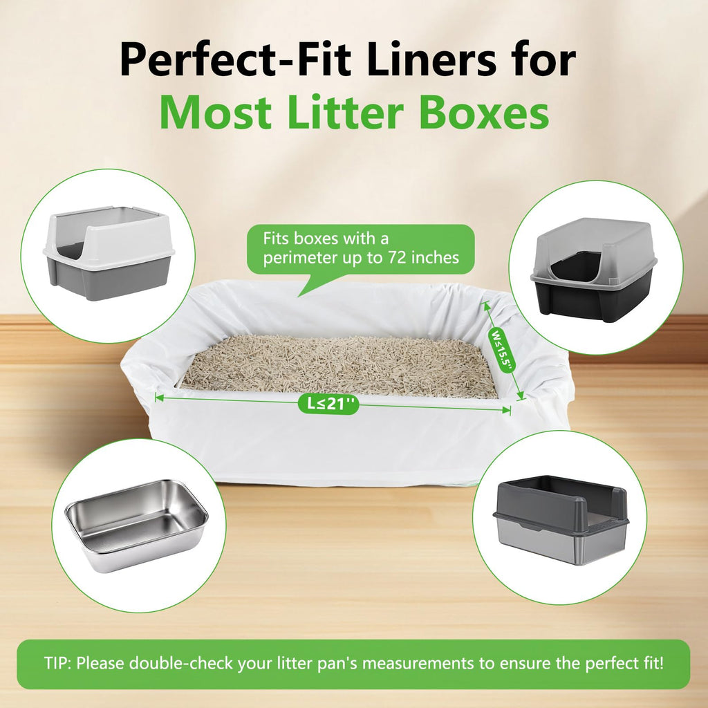 40 Count Cat Litter Box Liners with Drawstring P7939