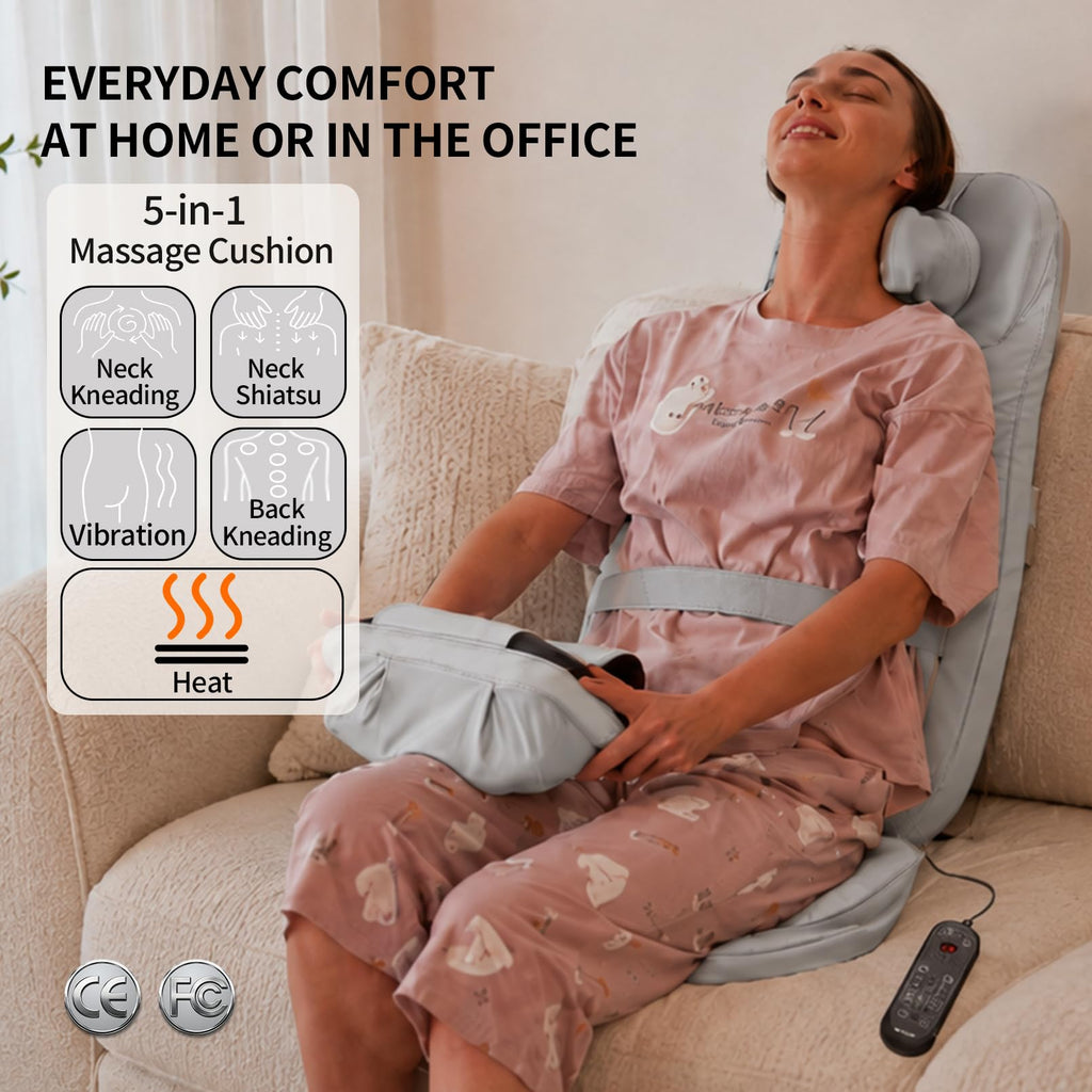 Massage Chair Pad with Heat, Navy Blue T907658