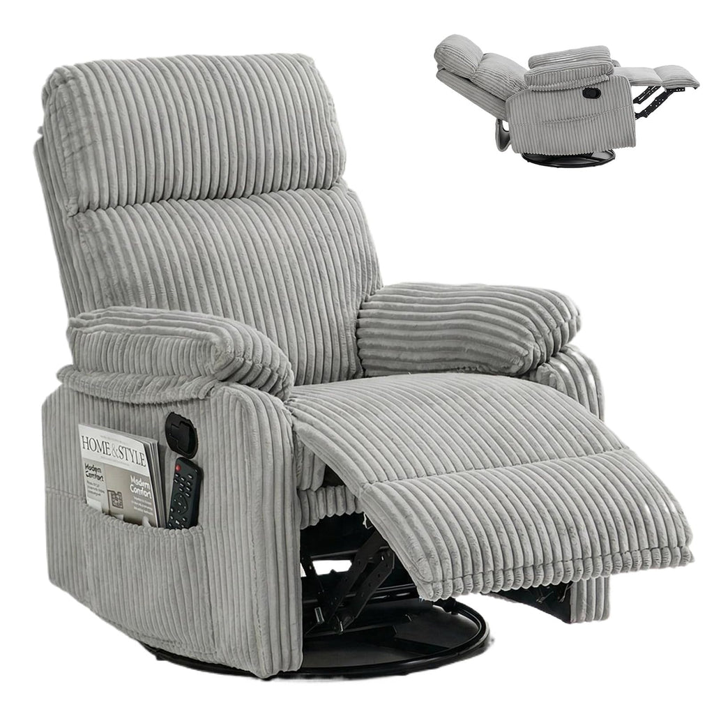 360° Swivel Rocking Corduroy Recliner X416