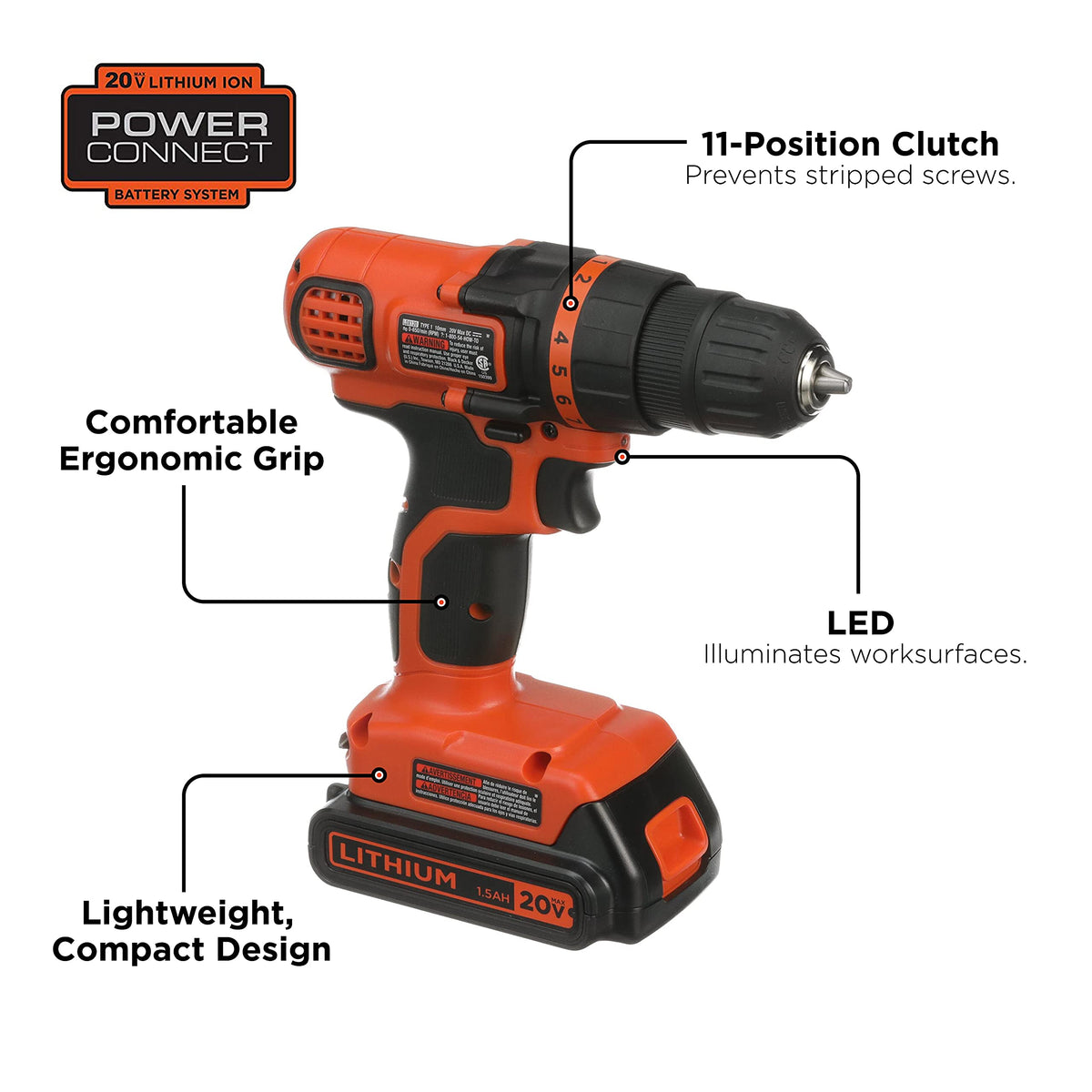 20V MAX 68-Piece Cordless Drill and Home Tool Kit with Storage Bag V343106