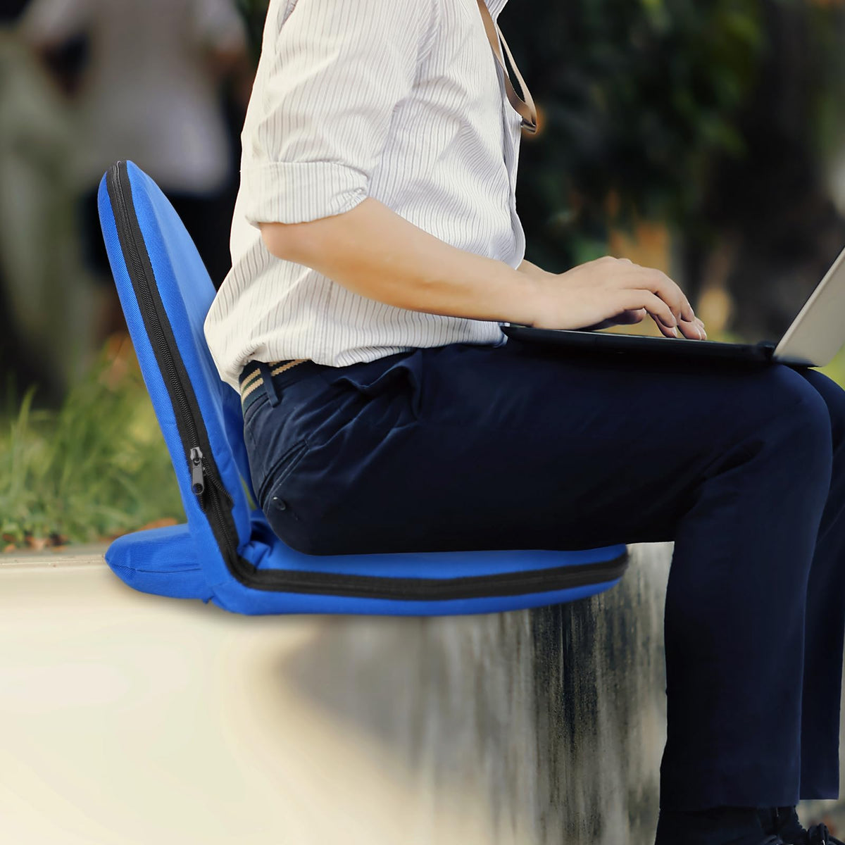 4 Pcs Adjustable Folding Portable Stadium Seats with Back O45896