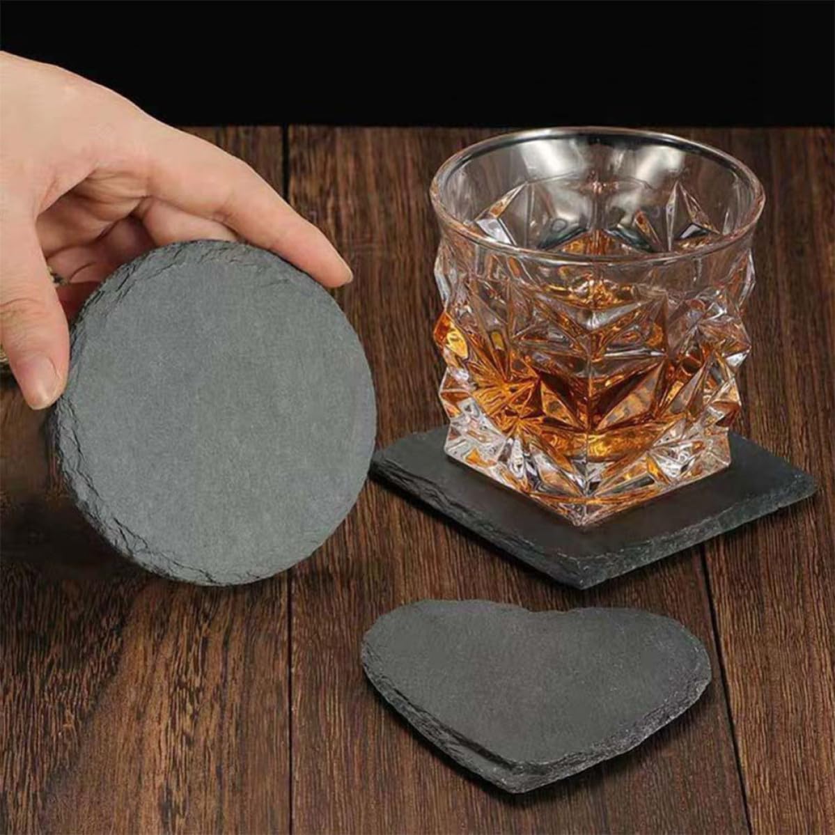 12pcs Natural Stone Square Coasters Set E5781