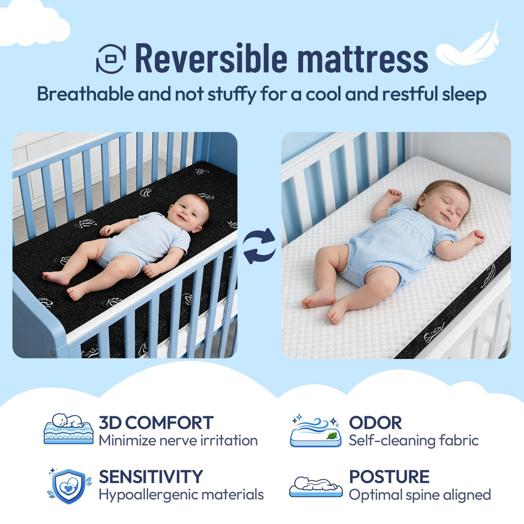 52 x 27 Dual-Sided Memory Foam Crib Mattress H395