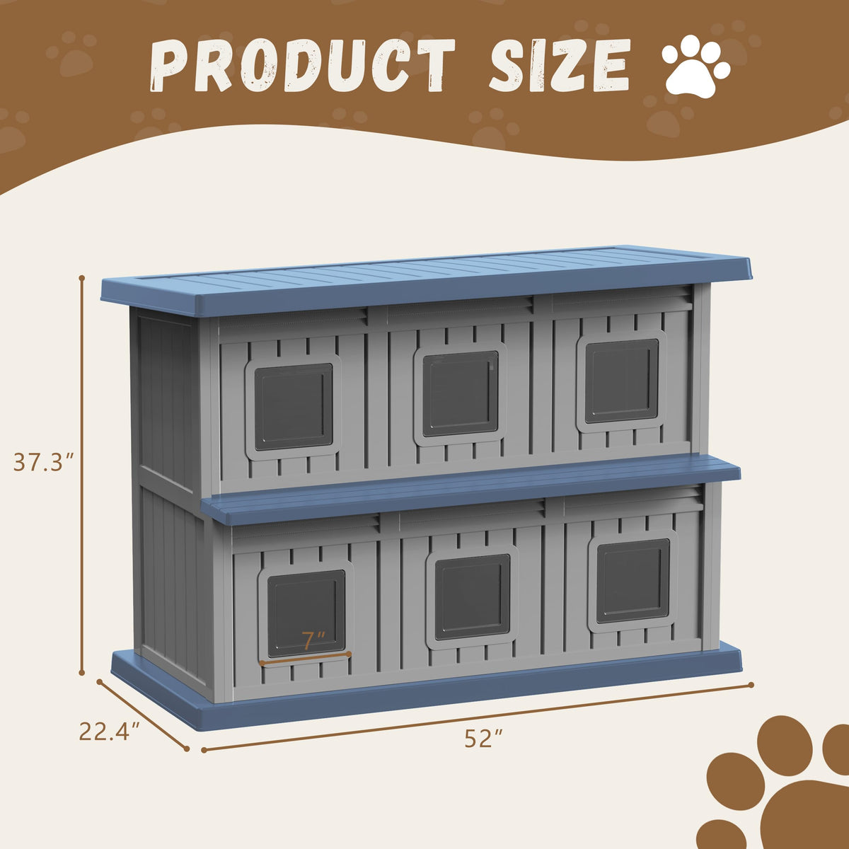 Resin Double-Decker Outdoor Cat House E334134