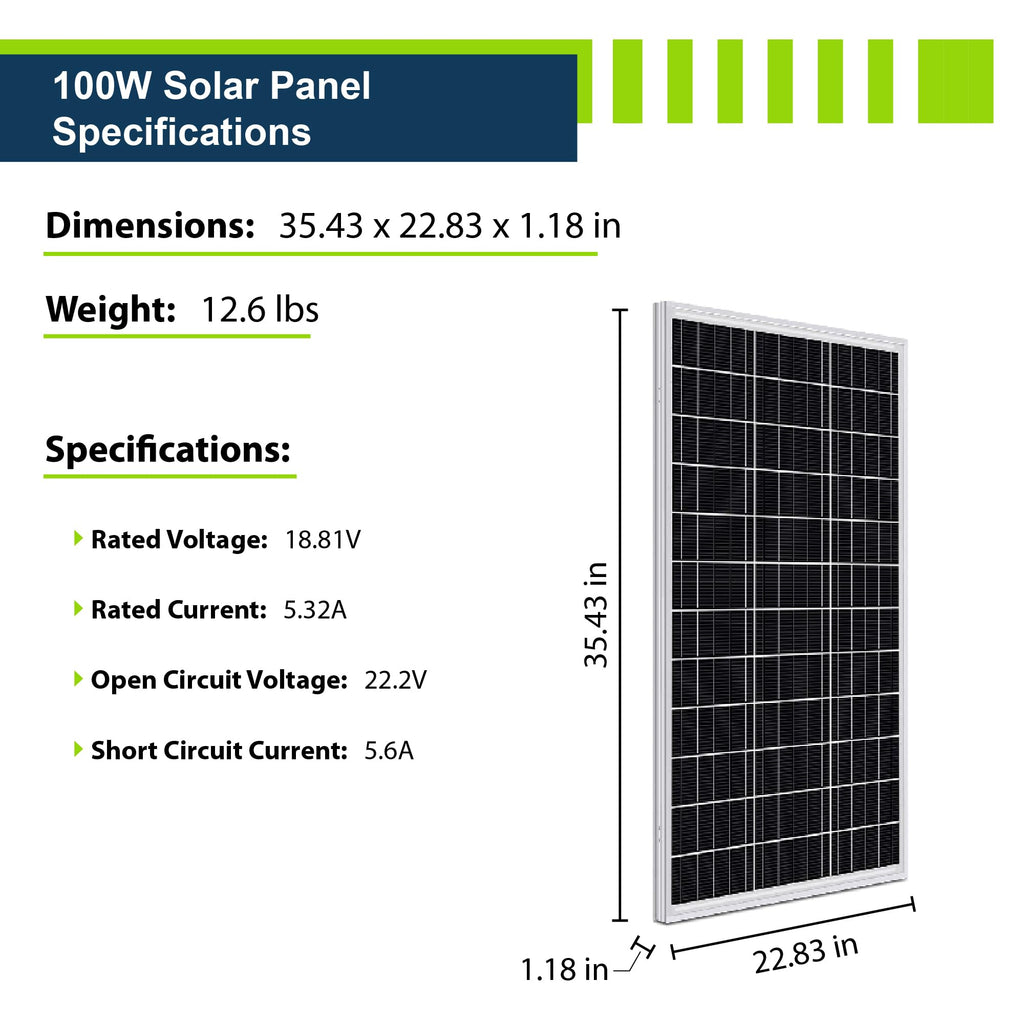200W 12V Solar Power Kit with 200W Mono Rigid Solar Panels and 30A PWM Charge Controller W95652