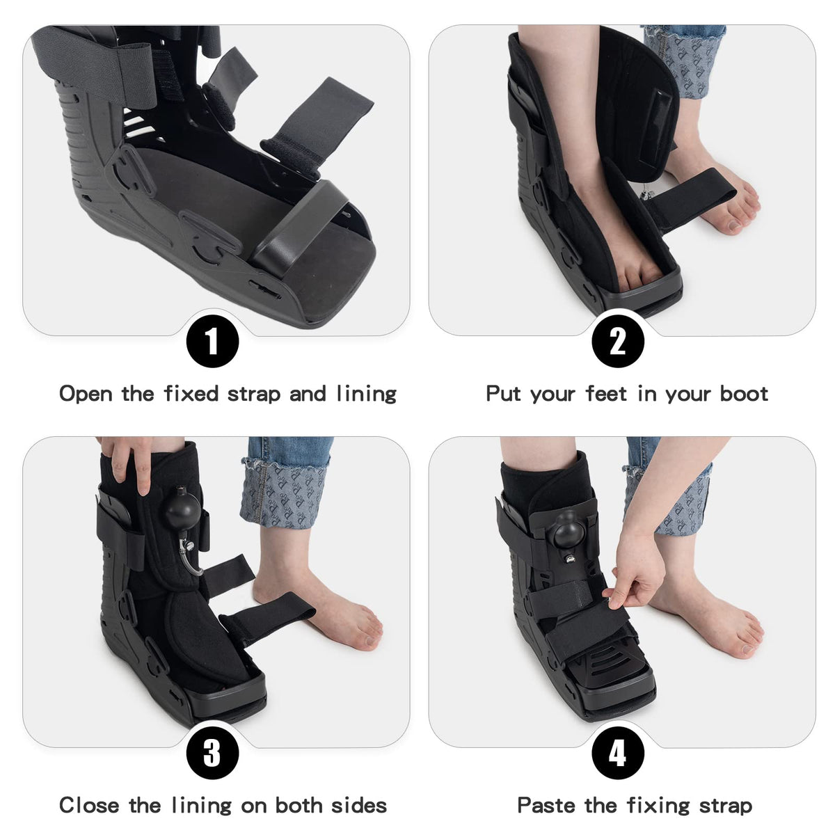 Black Medium Inflatable Walking Boot N2336