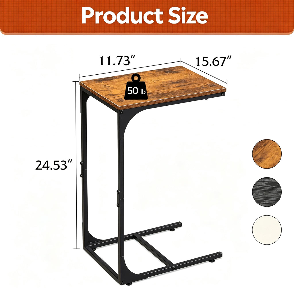 C-Shaped End Table Set of 2 Metal Frame W94740