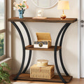 3 Tier Console Table with Open Wood Shelves F160