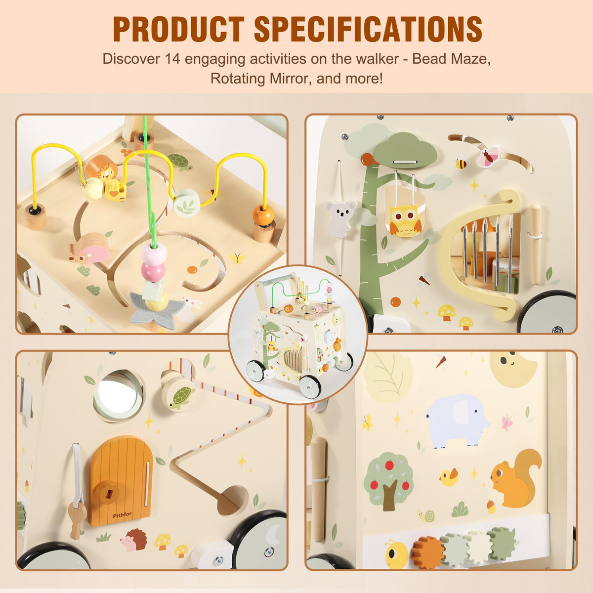 Wooden Activity Cube Push Walker H515