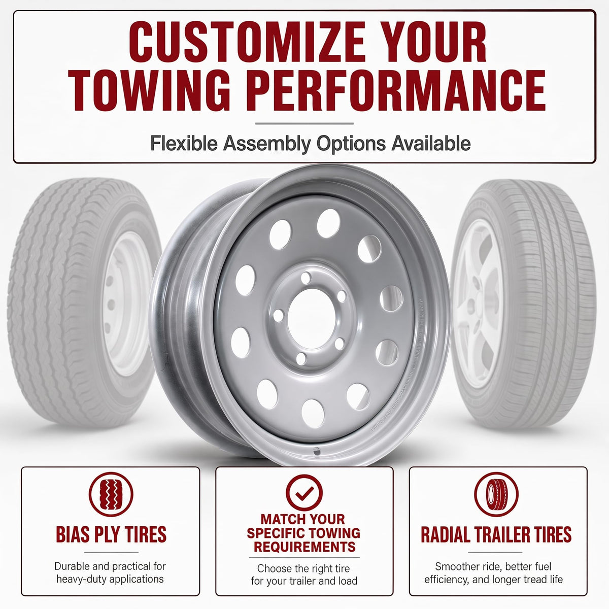 15 Inch 5 Lug Silver Trailer Wheel X87022