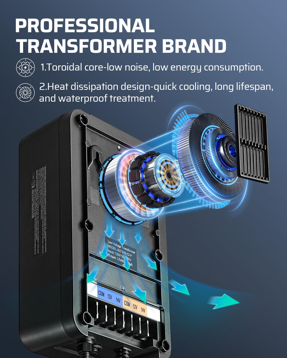 200W Low Voltage Transformer with Photocell Sensor & Timer L697