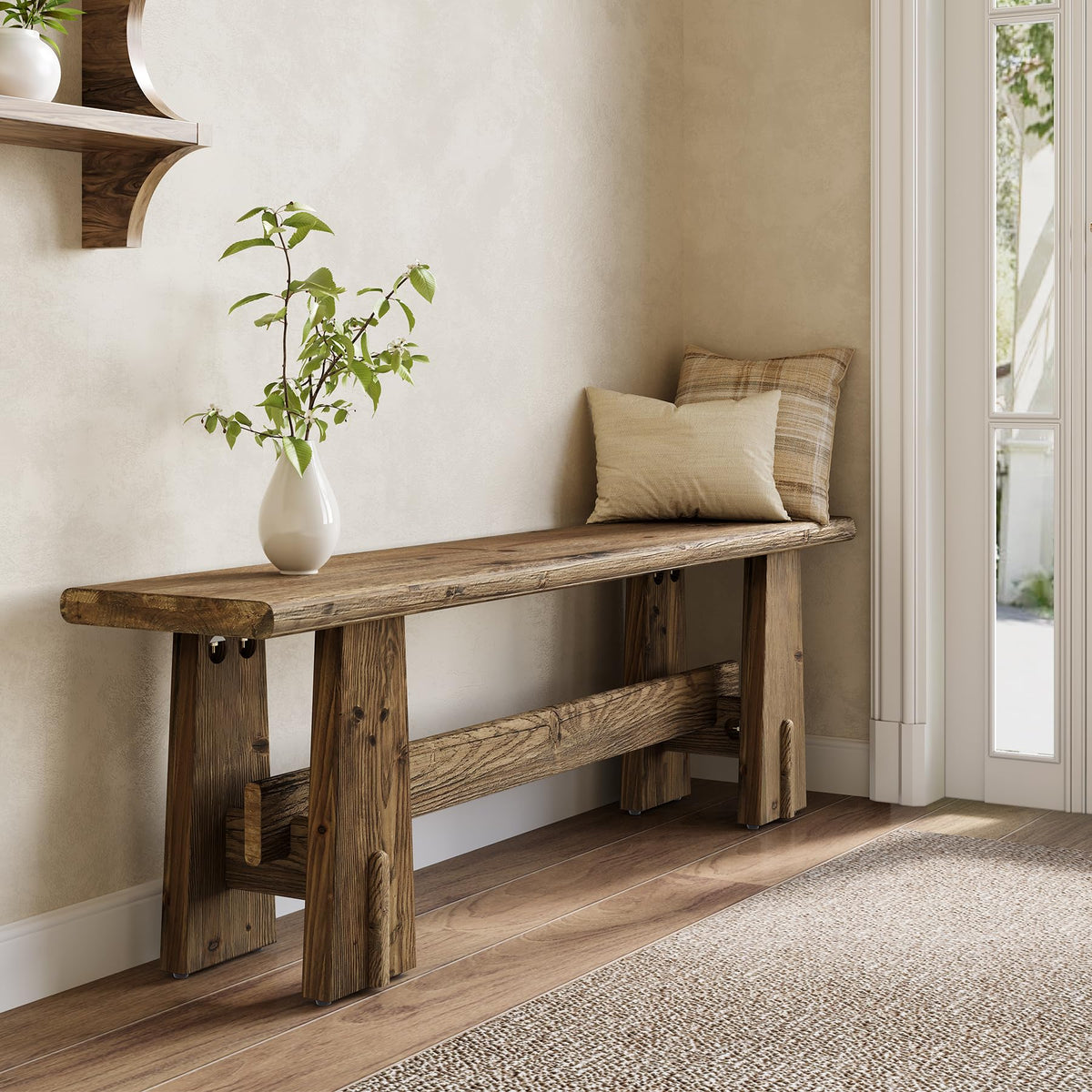 59" Solid Wood Bench T950034