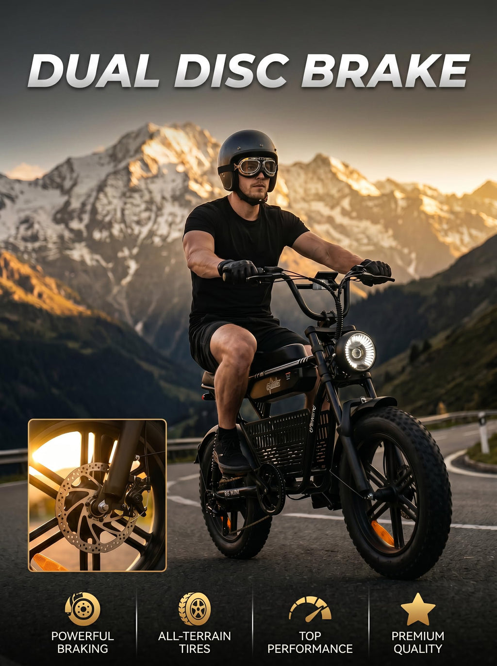 1000W Fat Tire Electric Bike with 48V 13Ah Battery U1850
