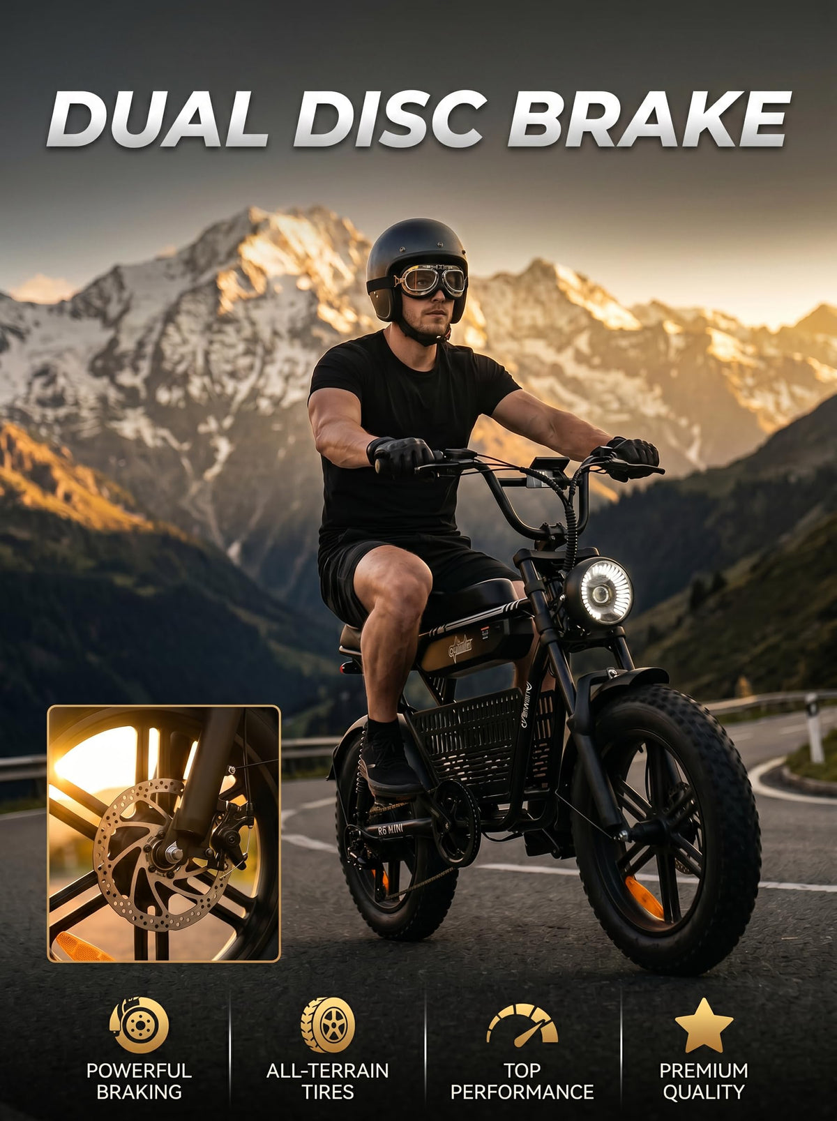 1000W Fat Tire Electric Bike with 48V 13Ah Battery U1850
