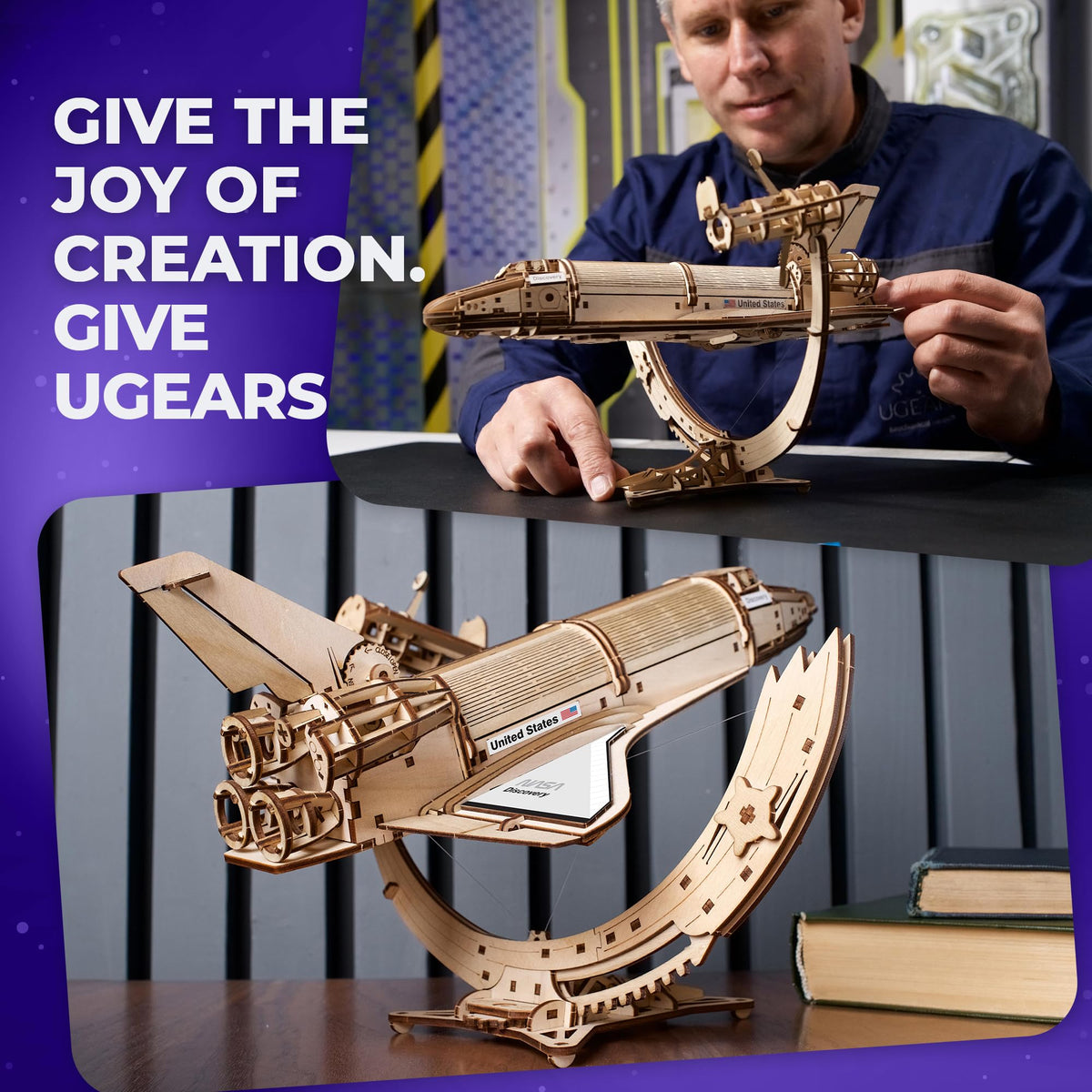 Wooden 3D Puzzle Space Shuttle Model Kit L2305