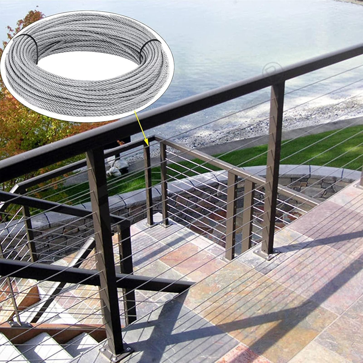 1/8 inch Stainless Steel Wire Rope Kit, 33ft U58283