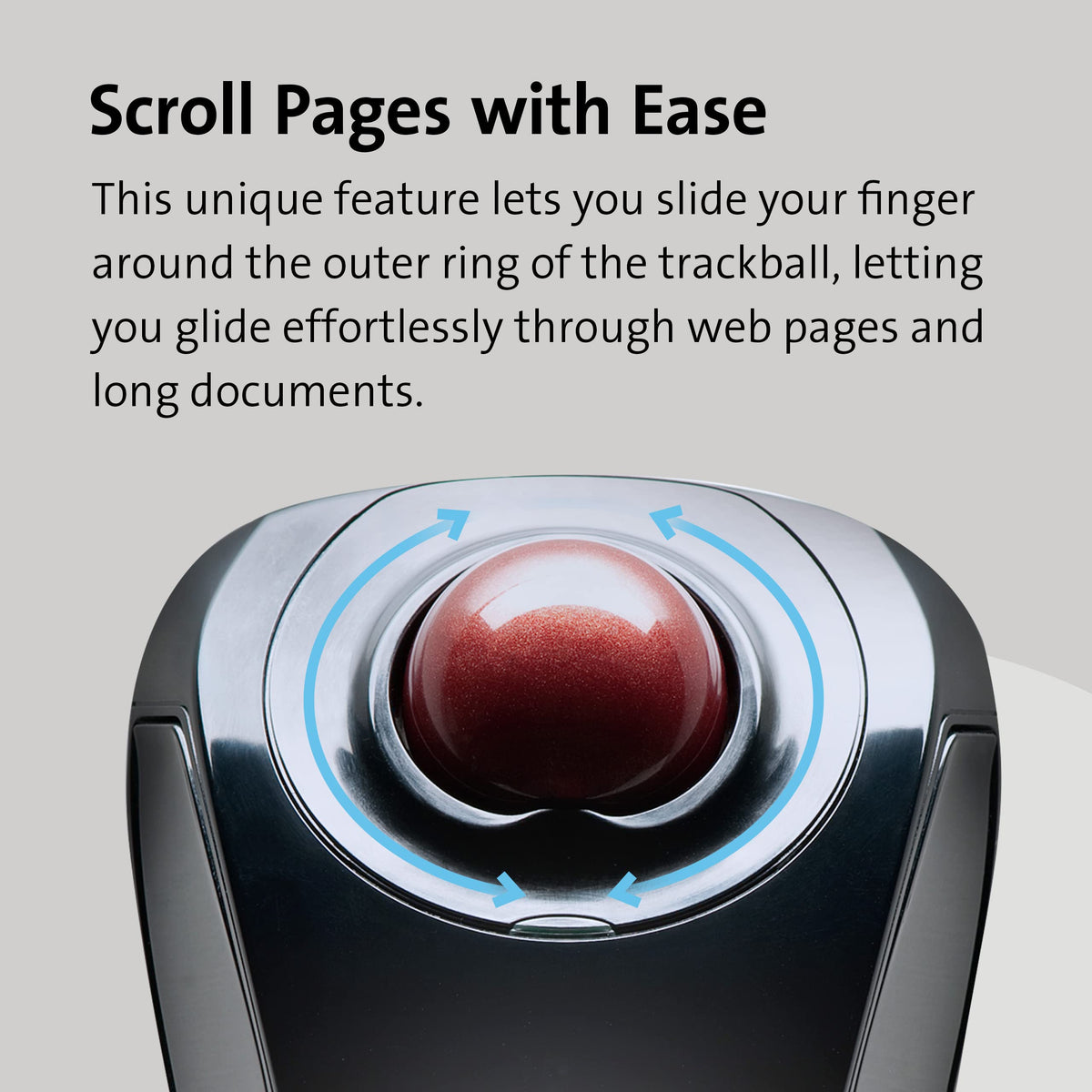 Wireless Trackball Mouse with Touch Scroll Ring C344