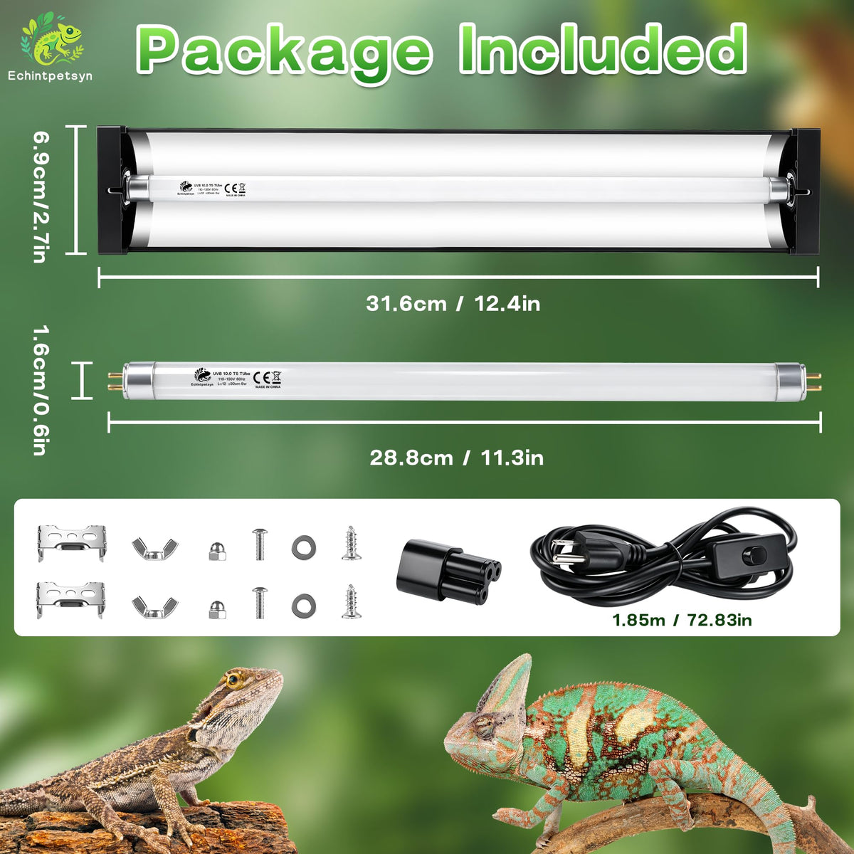 8W T5 HO 10.0 UVB Kit with Bulb N99317