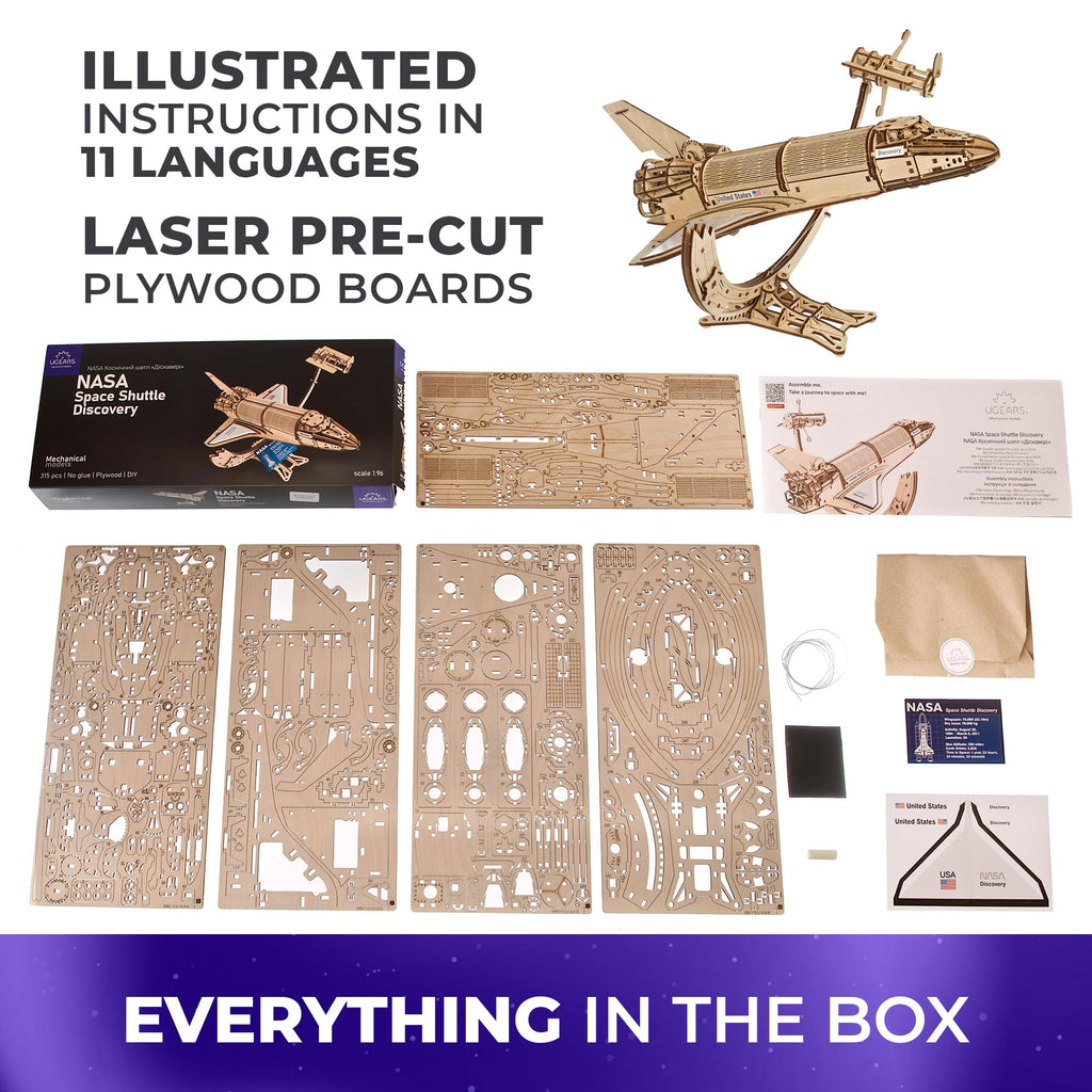 Wooden 3D Puzzle Space Shuttle Model Kit L2305