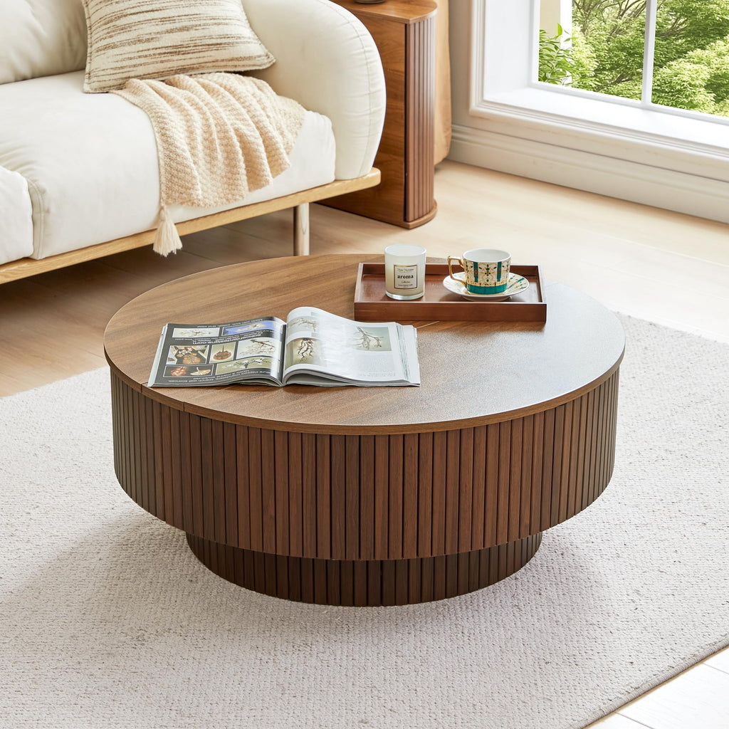 33" Round Lift-Top Coffee Table with Storage L58280