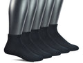 Men's 5 Pairs Non-binding Flat-Knit Ankle Socks with Seamless Toe B45612