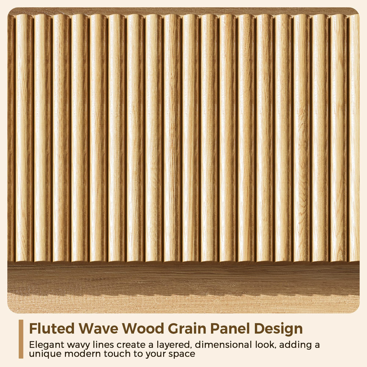 6 Drawer Fluted Wood Dresser L2014
