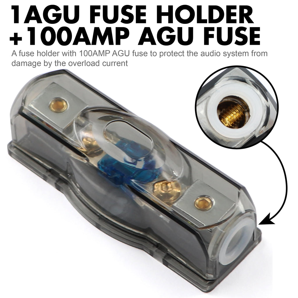 0 Gauge Amp Wiring Kit 3000W with 100A Fuse & RCA Cable I715