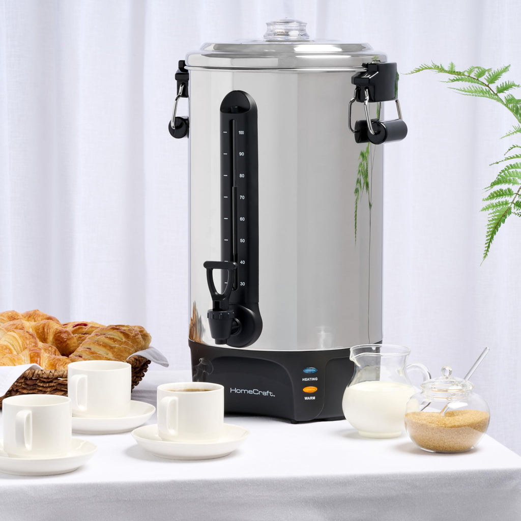100-Cup Stainless Steel Coffee Urn and Hot Beverage Dispenser P38188