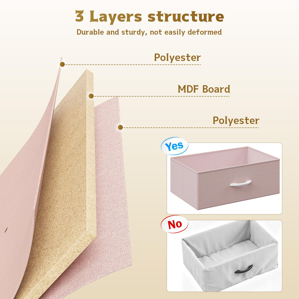 Pink 9 Fabric Drawer Dresser P500515