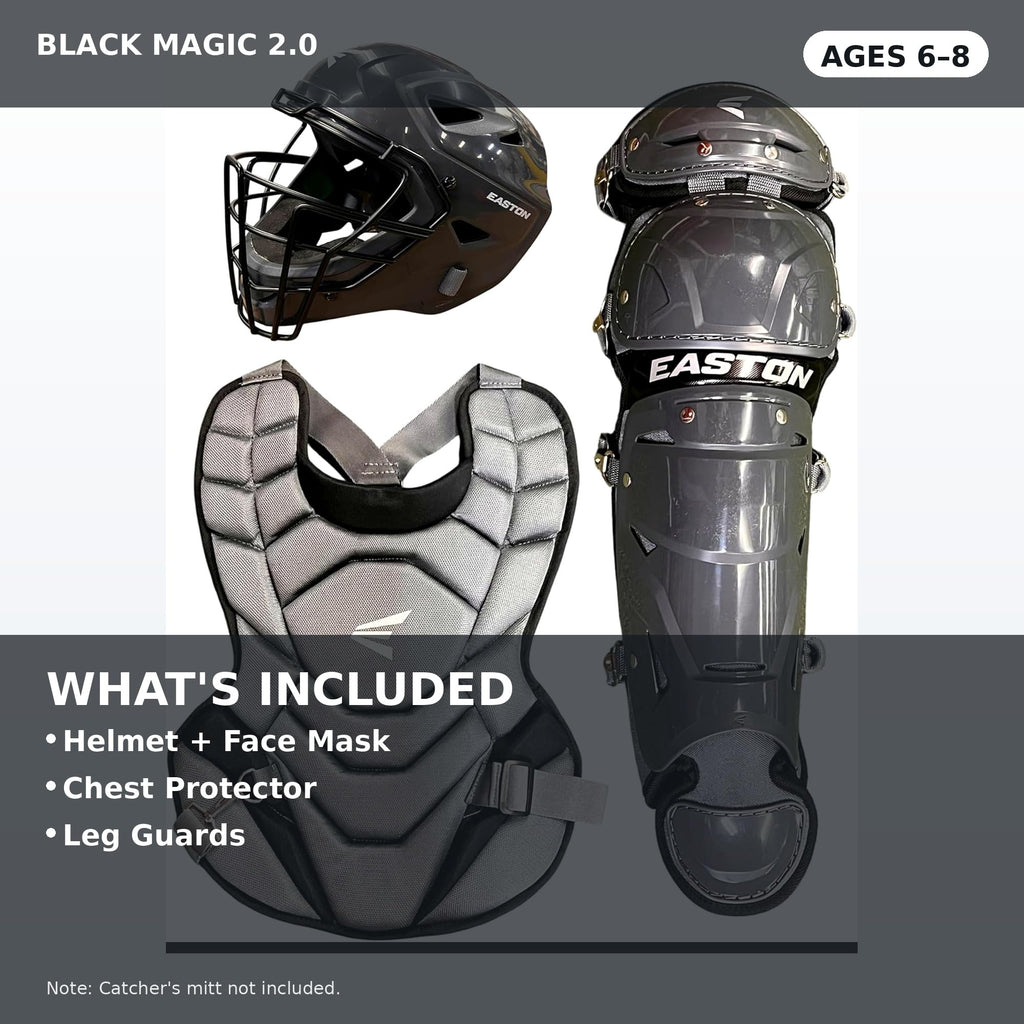 Black Youth Catcher's Set with Helmet, Chest Protector & Leg Guards I81563