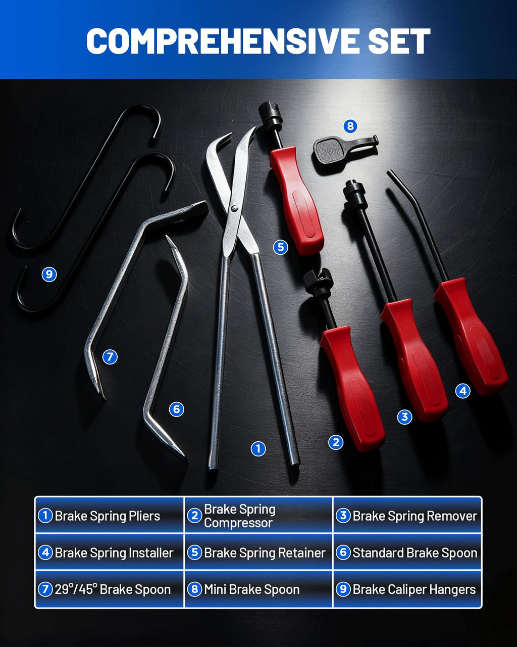 10-Piece Drum Brake Tool Kit with Case & Gloves K638185