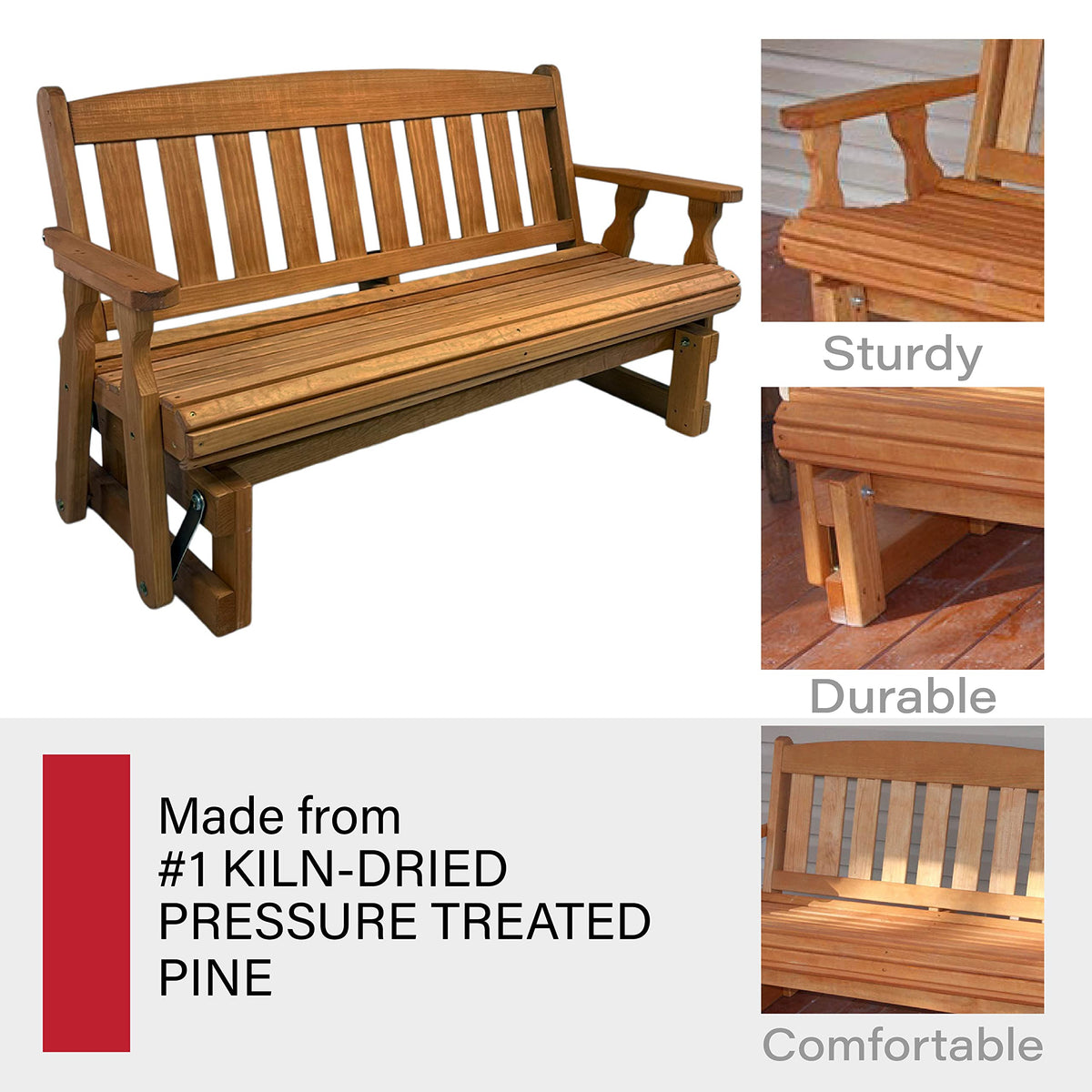 Heavy Duty Pressure Treated Porch Glider Z4439