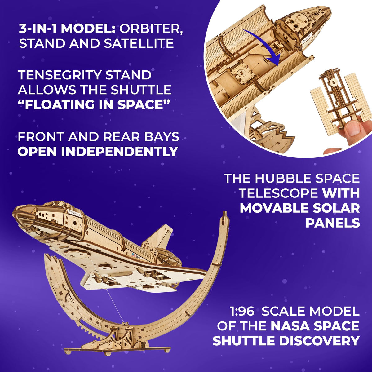 Wooden 3D Puzzle Space Shuttle Model Kit L2305