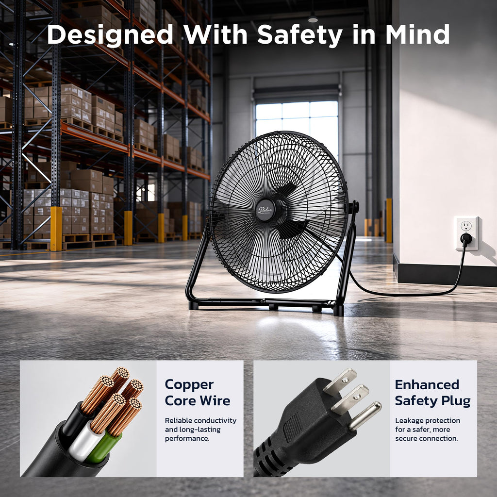 20 Inch 3-Speed High Velocity Metal Industrial Floor Fan V670051