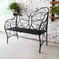 Outdoor Cast Iron Bench with Armrests Double Seats E593