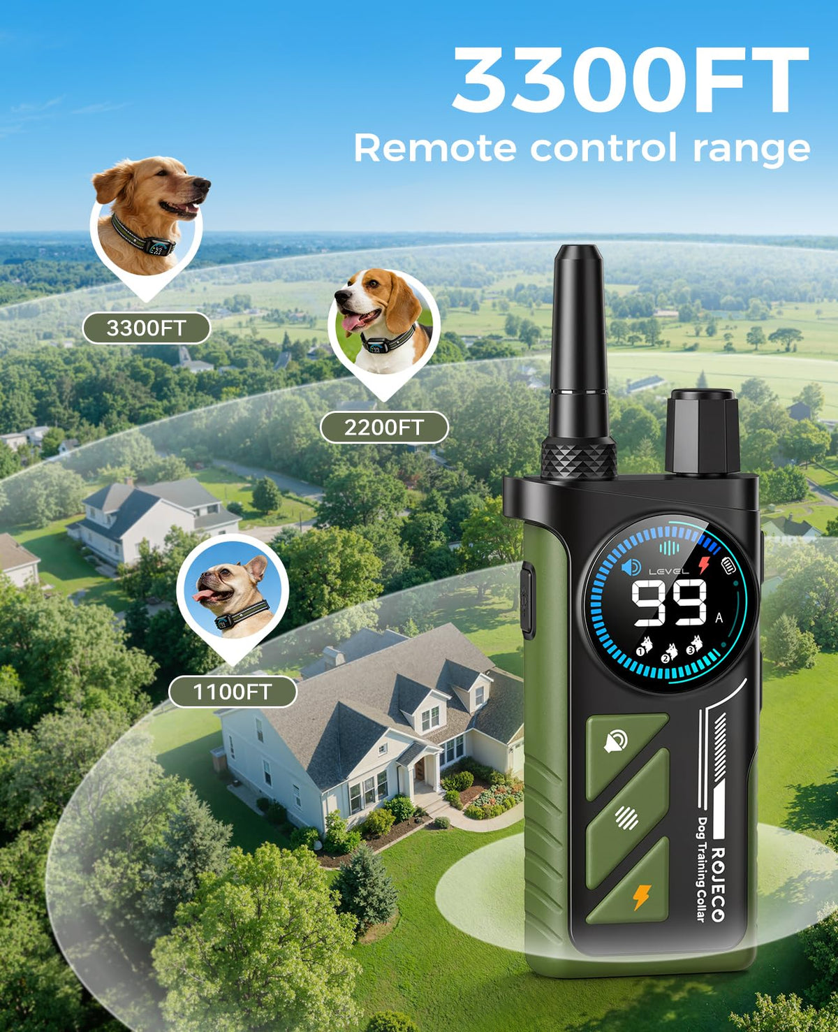 2-in-1 Dog Shock Collar & Bark Collar O52888