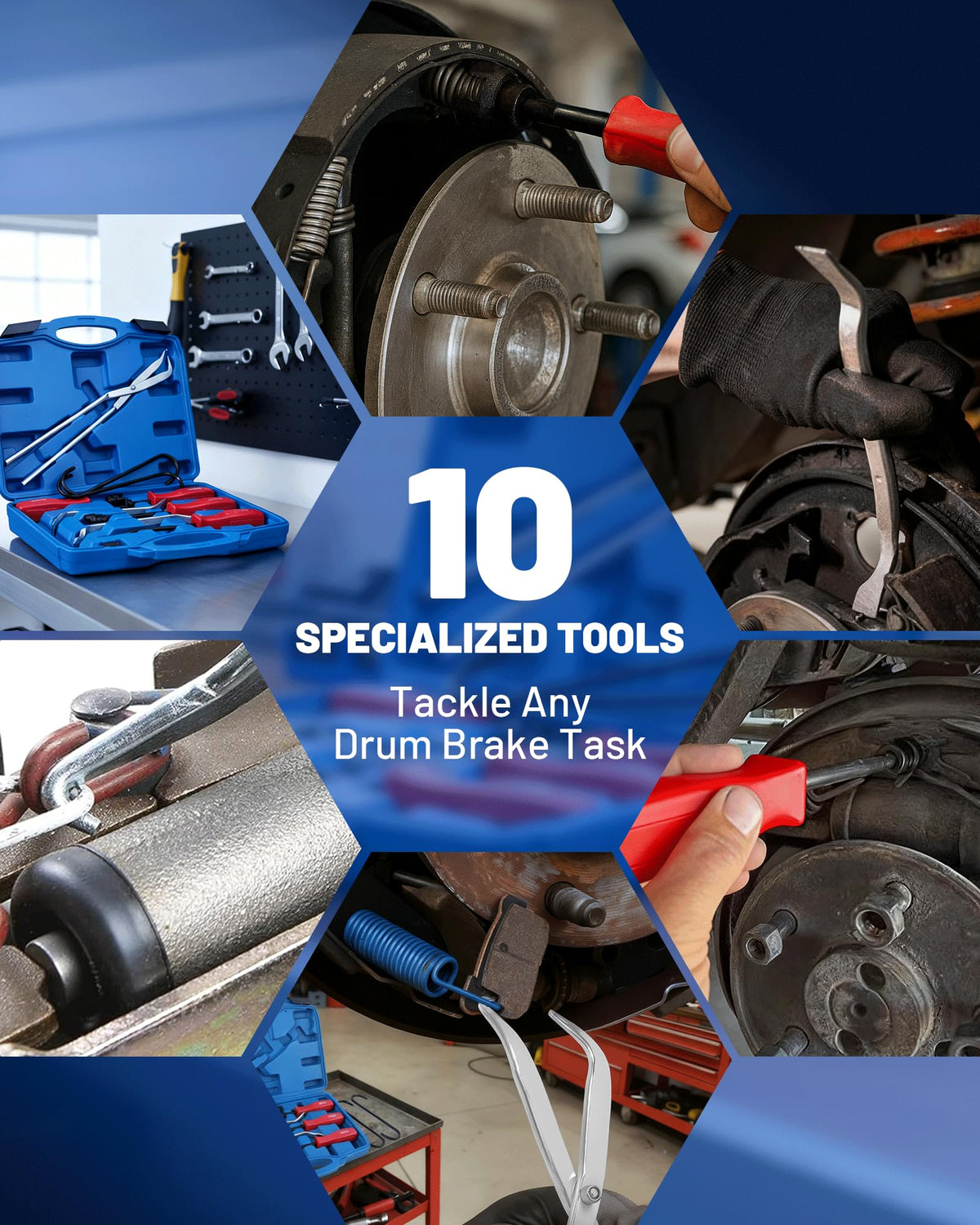 10-Piece Drum Brake Tool Kit with Case & Gloves K638185