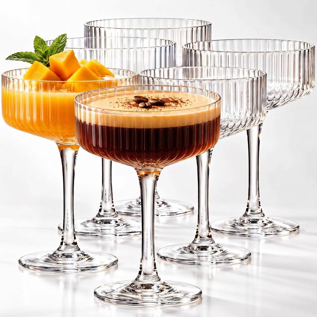 Ribbed Martini Glasses Set of 6 G5937