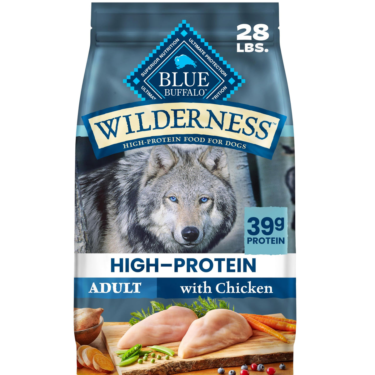 Chicken & Wholesome Grains Adult Dry Dog Food, 28lb A3206