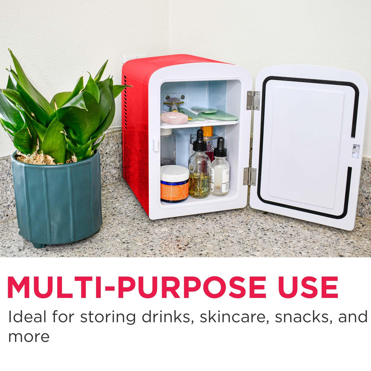 Portable Mini Fridge Cooler, 4 Liter, Red L357