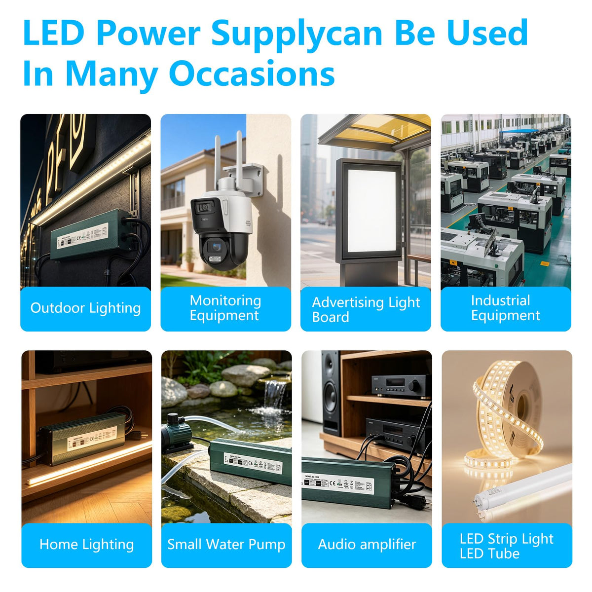 2 Pack 12V 200W Waterproof IP67 LED Driver U316