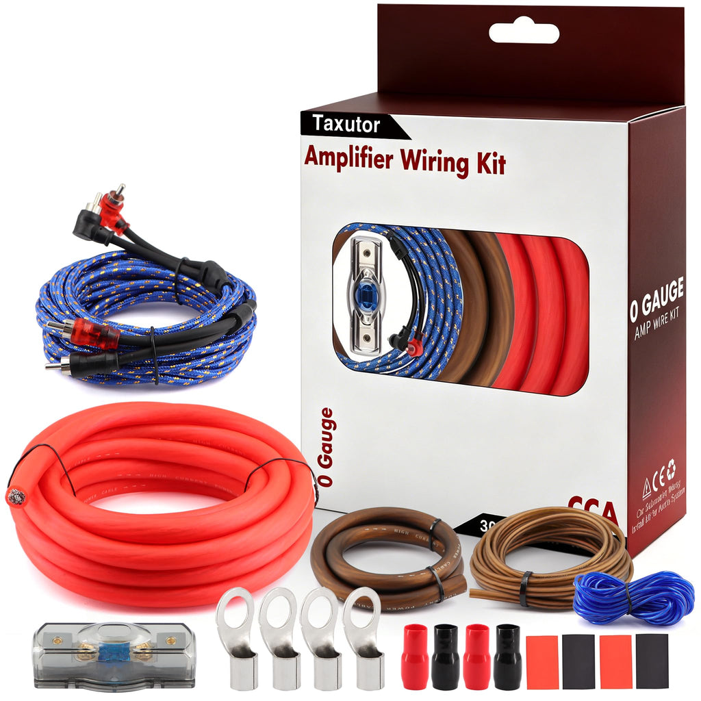 0 Gauge Amp Wiring Kit 3000W with 100A Fuse & RCA Cable I715
