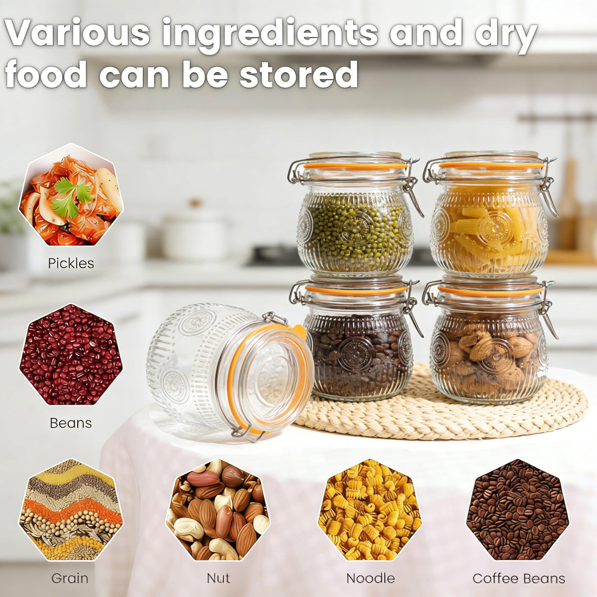 16oz Airtight Mason Jars 6 Pack U9643