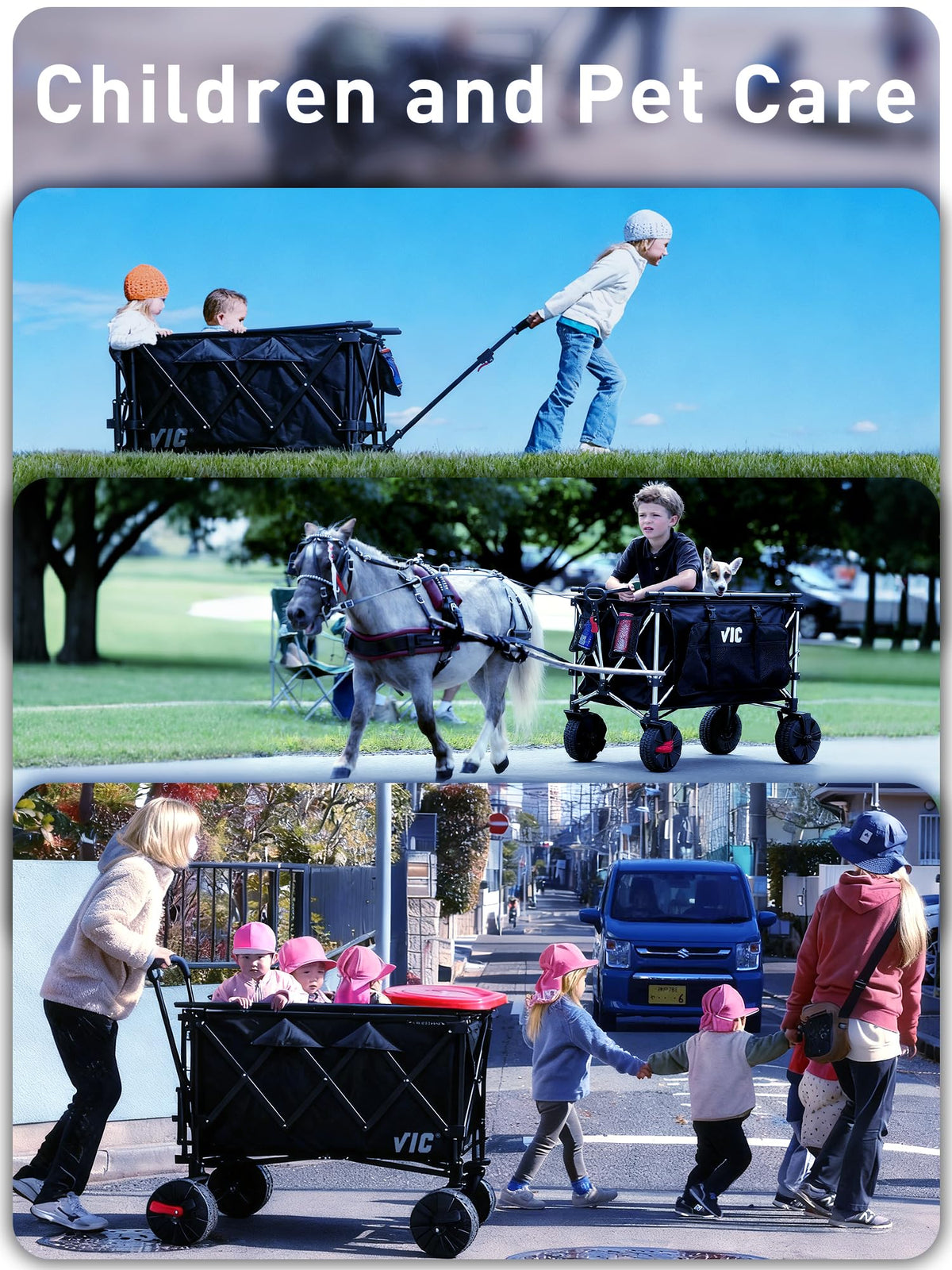 700L Double Tabletop Wagon with Big Wheel U81518