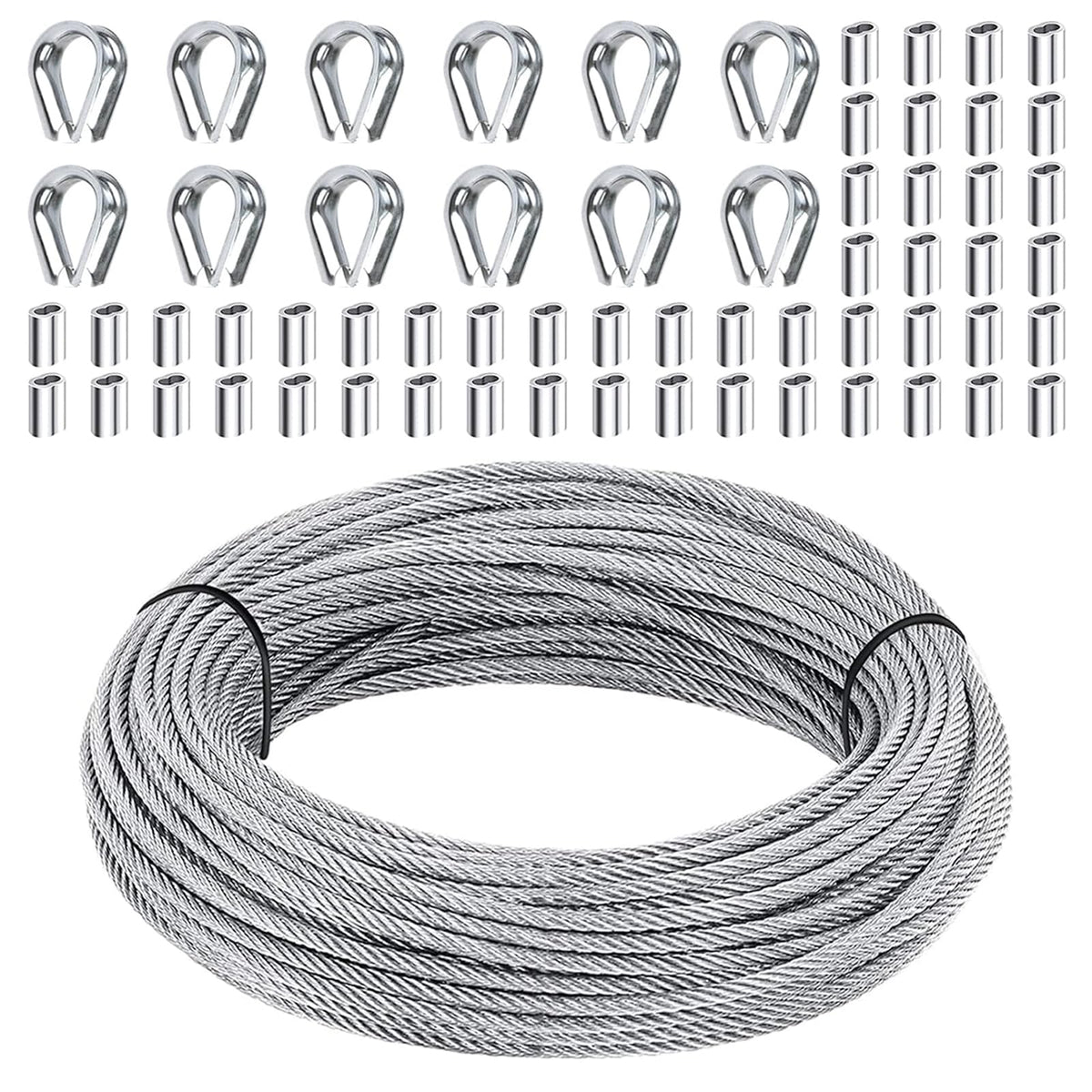 1/8 inch Stainless Steel Wire Rope Kit, 33ft U58283