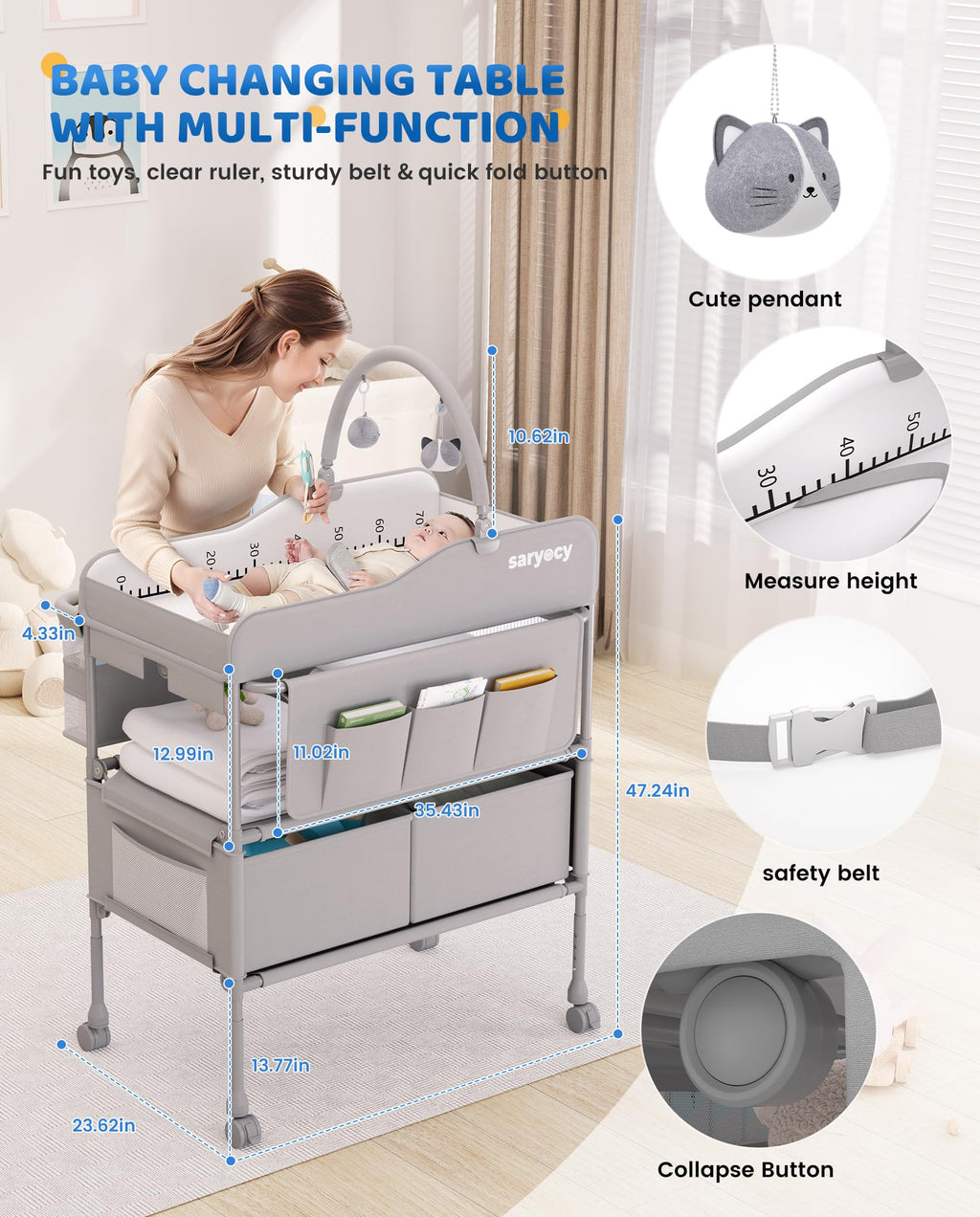 Mobile Folding Baby Changing Table H486